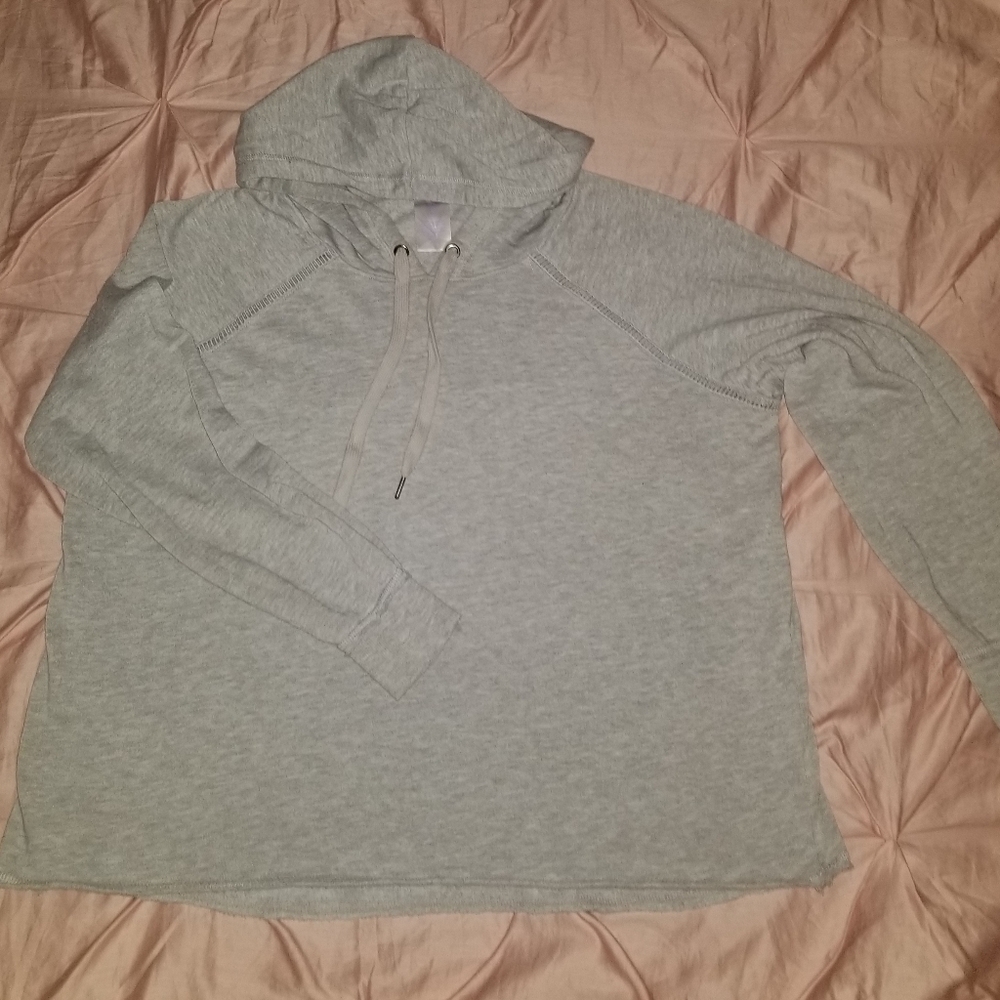 Light gray hooded sweatshirt